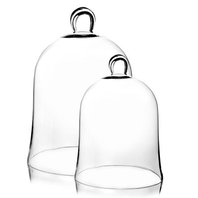 16" 12" Set of 2 Bell Dome Glass Cloche 