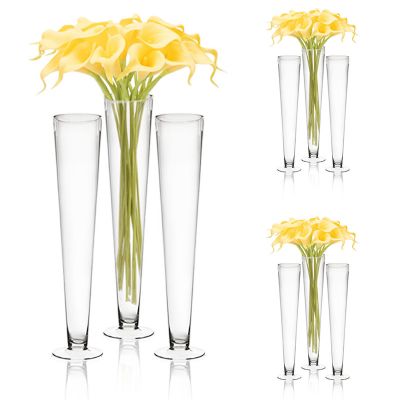 24" Clear Glass Trumpet Wedding Centerpiece Vase