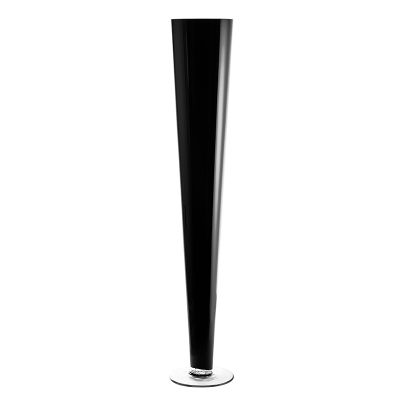 32" Black Glass Trumpet Wedding Centerpiece Vase