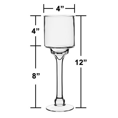 12" Elegant Long Stem Glass Candle Holder