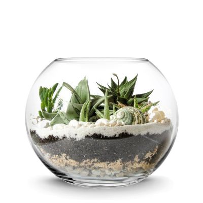 8" Clear Glass Bubble Round Shape Bowl 