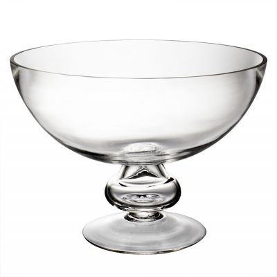 Glass Footed Fruit Bowl H-8.5" D-12" Pedestal Compote Vase