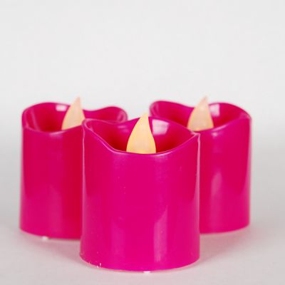 1.6" Fuchsia LED Flameless Votive Pillar Candle Party Lights
