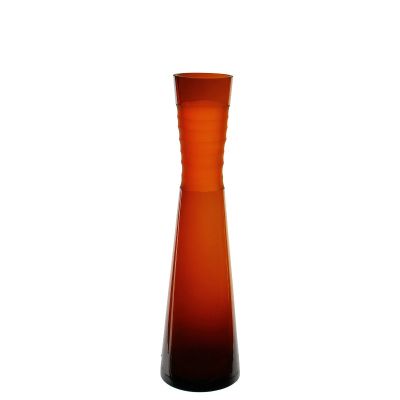 15" Decorative Olive Green Glass Vase