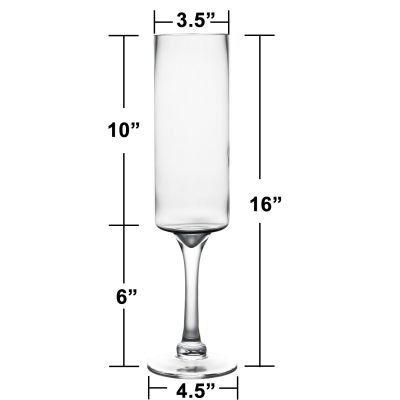 16" Contemporary Glass Long Stem Candle Holder
