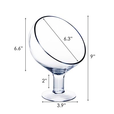 9" Short Stand Slant Cut Glass Satellite Candle Holder