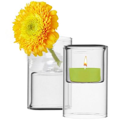 3.75" Glass Tealight Votive Candle Holder Bud Vase