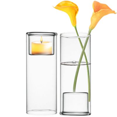 6.25" Glass Tealight Votive Candle Holder Bud Vase