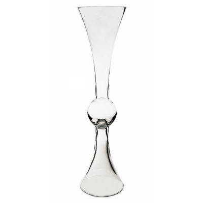 36" Reversible Trumpet Wedding Centerpiece Glass Clarinet Vase