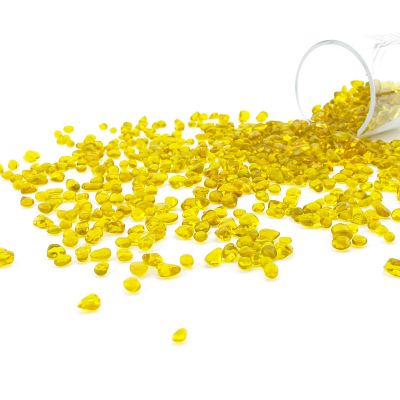 Yellow Irregular Glass Aquarium Gemstones and Vase Fillers