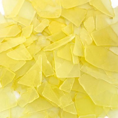 Frosted Light Yellow Flat Sea Glass Vase Fillers