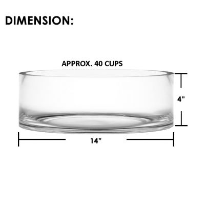 Wide Clear Glass Cylinder Vase (H:4" D:14")