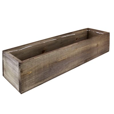 4" x 10" x 5" Rectangle Planter Wood Box with Plastic Liner