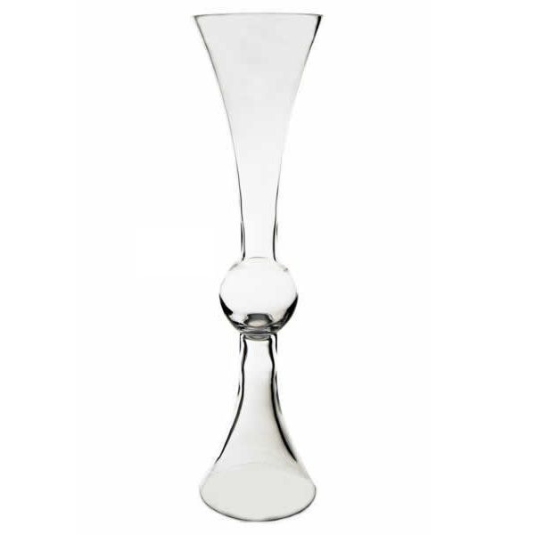 24 X 6 Inch Glass Clarinet Trumpet Vase Wedding Centerpiece