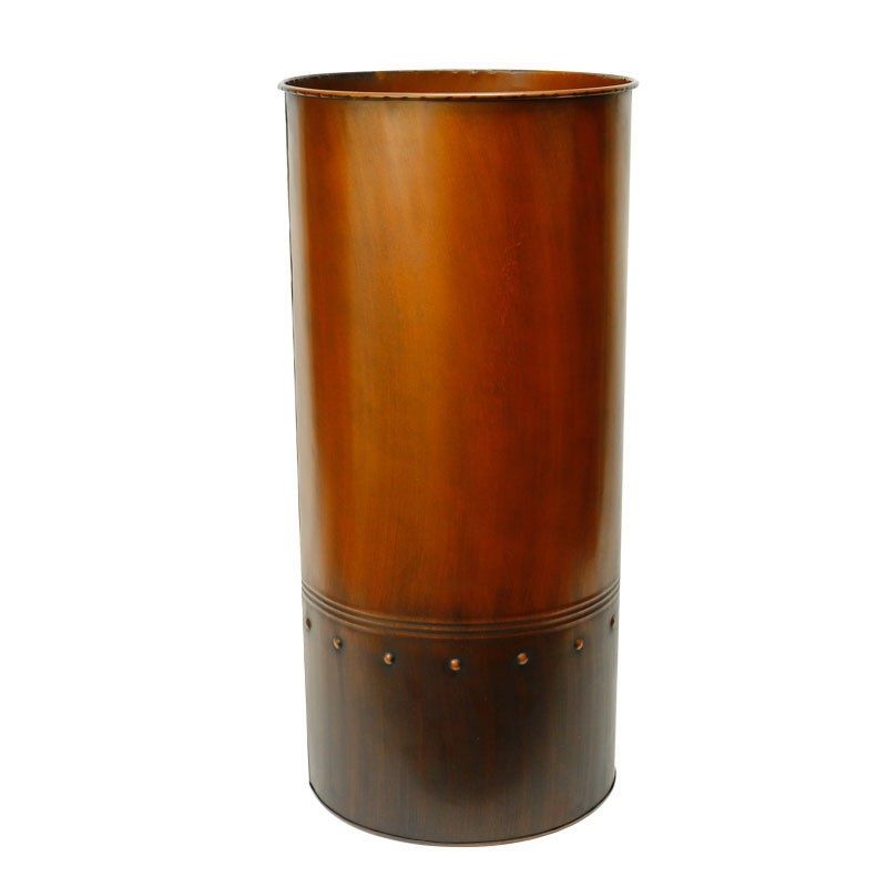 25 Garden Copper Zinc Metal Planter Cylinder Pot Vase Glass