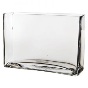 7" Long Rectangular Glass Vase | Glass Vases Depot