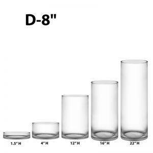 Glass Cylinder Vases with 8