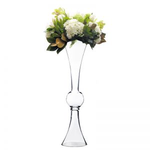 24 x 6 Inch | Glass Clarinet Trumpet Vase | Wedding Centerpiece | Glass ...