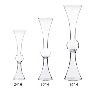 24 x 6 Inch | Glass Clarinet Trumpet Vase | Wedding Centerpiece | Glass ...