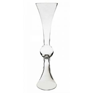 36" Reversible Trumpet Wedding Centerpiece Glass Clarinet Vase | Glass ...